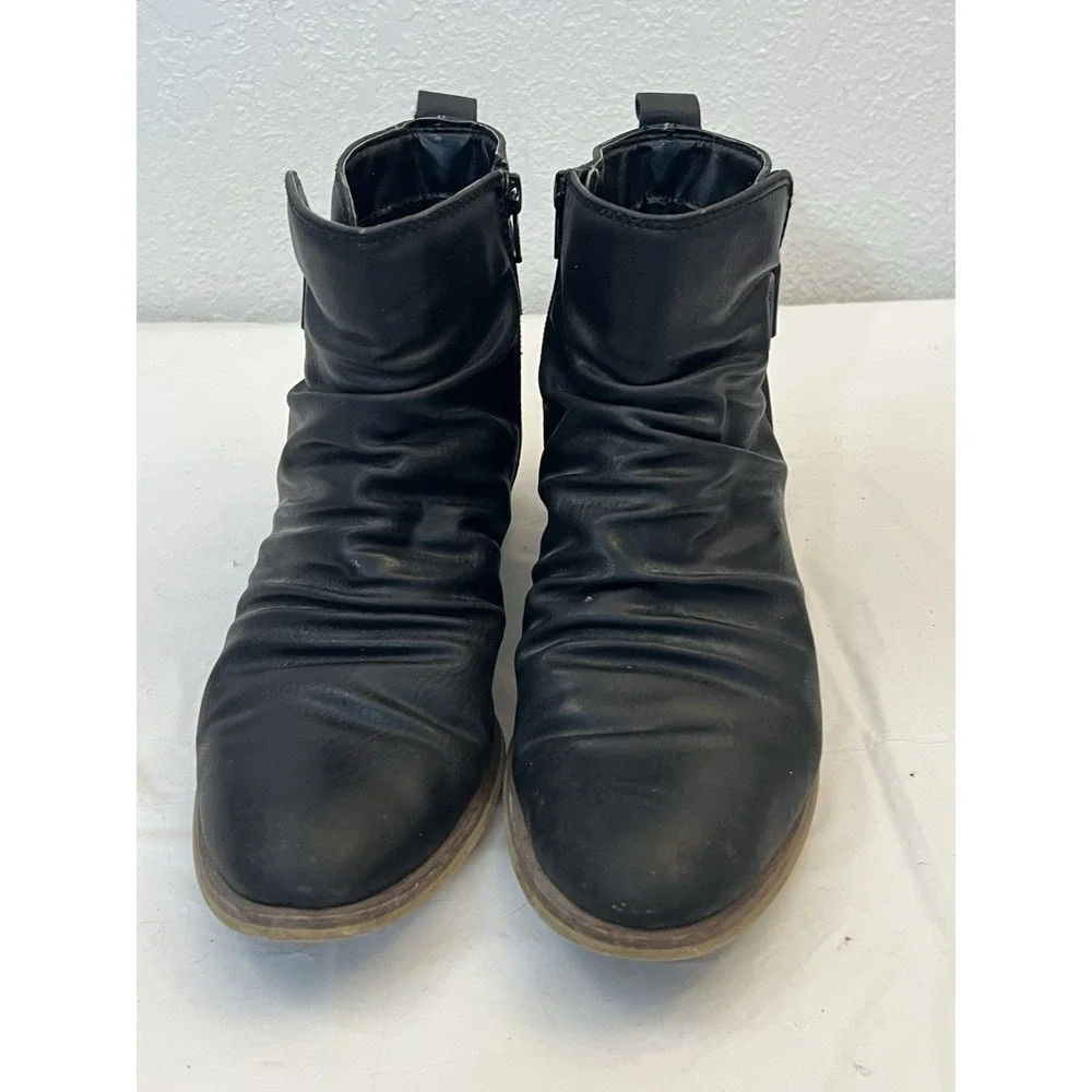 Bare Traps Pennie Women Black Side Zip Ankle Boot Bootie Shoe Size 8M Block 1.75